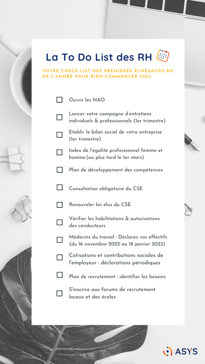 To Do List des RH 2023 by Asys
